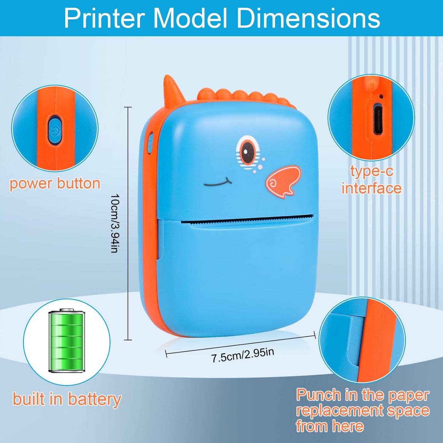 Mini Inkless Thermal Printer
