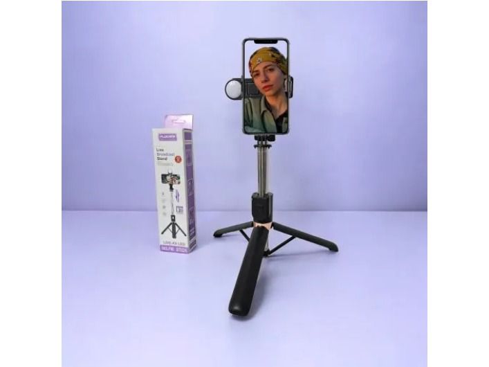 selfie stick tripod with a ring light
