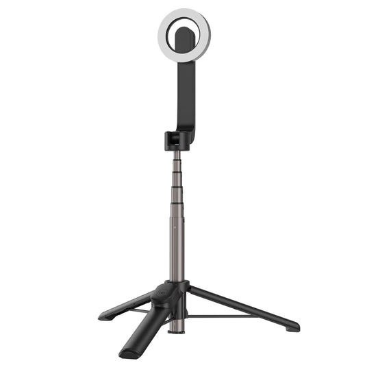 selfie stick tripod with a ring light