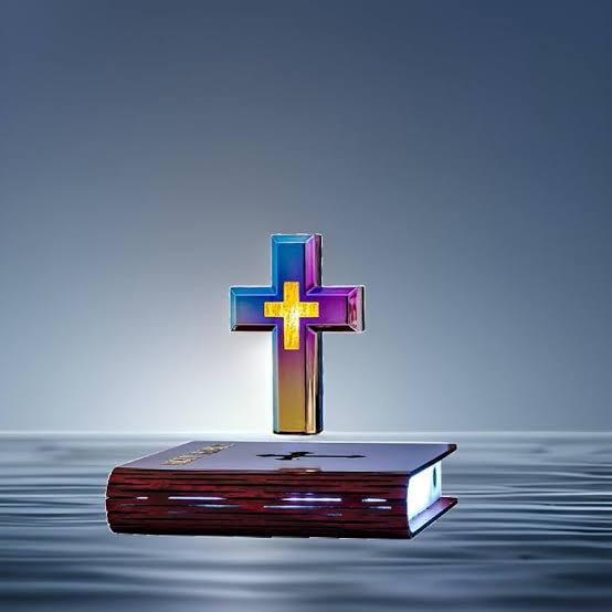 Holy Bible Levitating Cross Light