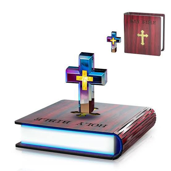 Holy Bible Levitating Cross Light