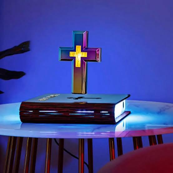 Holy Bible Levitating Cross Light