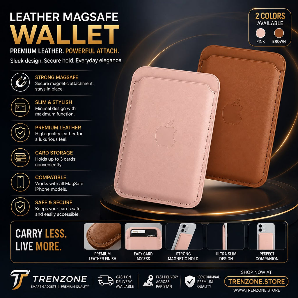 Premium MagSafe Leather Wallet – Magnetic Card Holder for iPhone