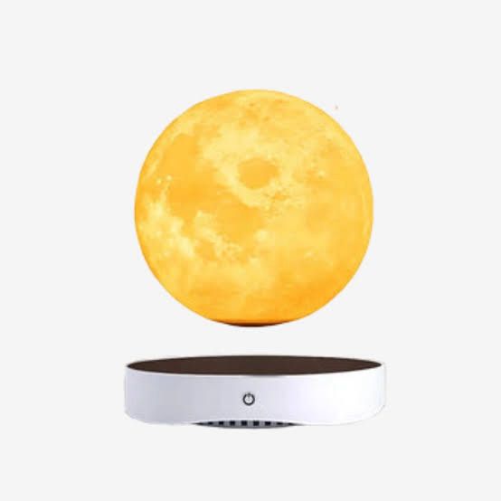 HCNT 8 Inches Moon Lamp Magnetic Levitating Night Lamps with Mirror Base, Bedroom Desk Lamp