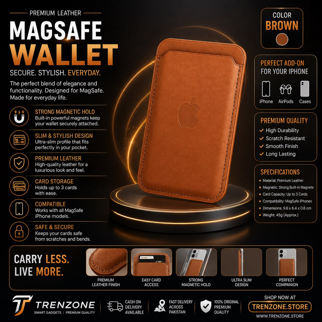 Premium MagSafe Leather Wallet – Magnetic Card Holder for iPhone