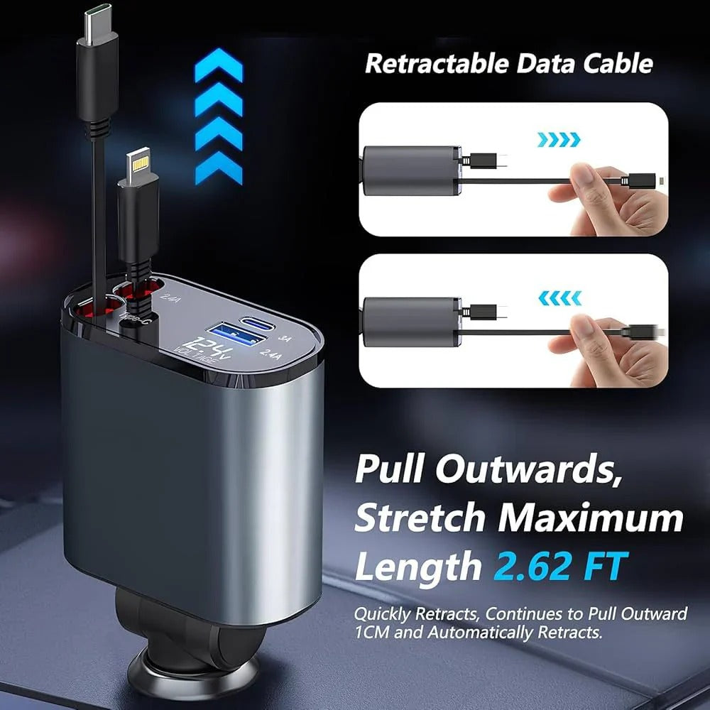 Contact Retractable Car Charger Adapter
