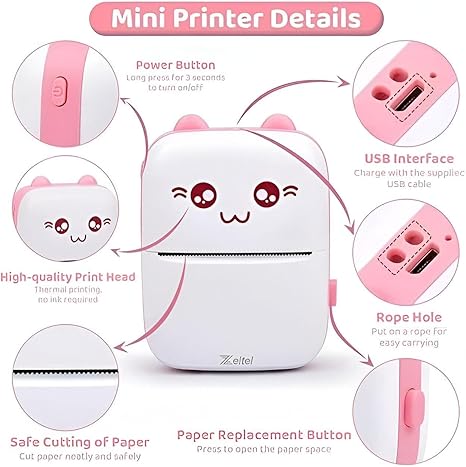 Mini Inkless Thermal Printer