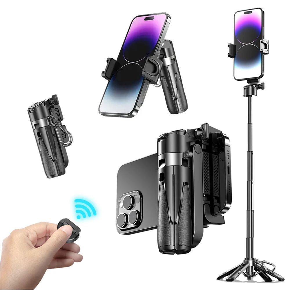 P15 mini 2-in-1 smartphone wireless grip mount and 16-inch retractable selfie stick